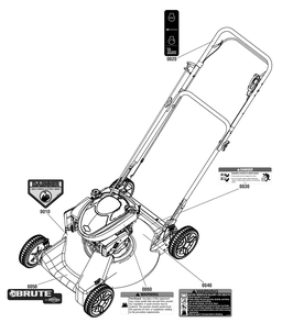 Decals Group (7502639) Diagram and Parts List for 7800884-BTPD22625 2012 Briggs and Stratton Lawn Mower